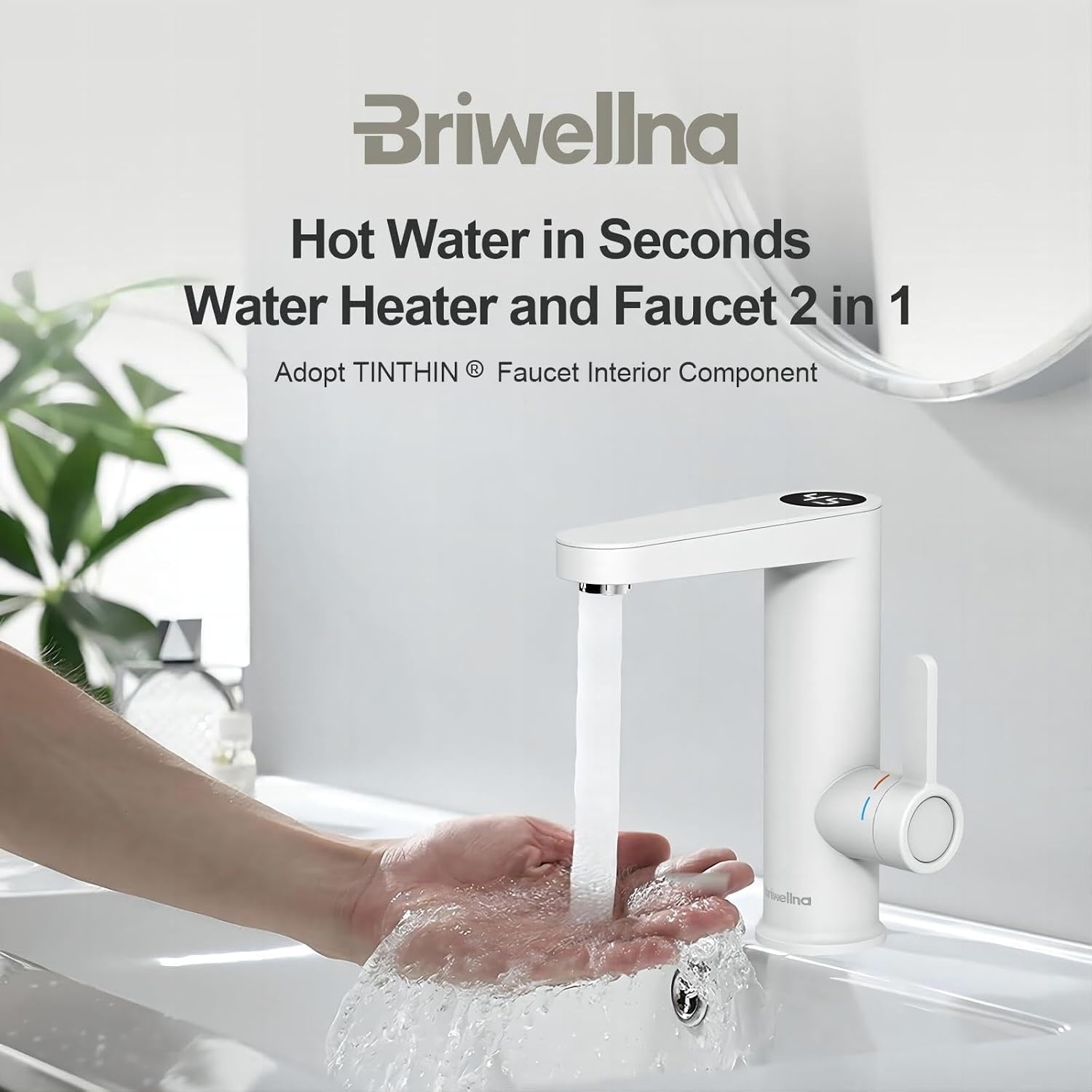 Elektrische Kraan Direct Warm Water met Display - Wit 14% Korting