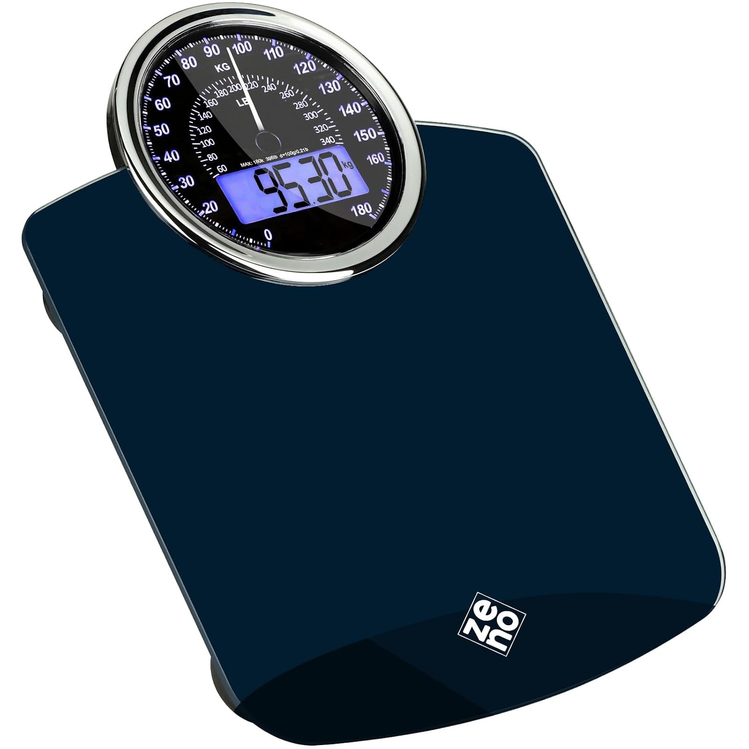 Personenweegschaal Hybride Digitaal & Analoog 180kg - Donkerblauw - 34% Korting