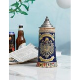 Bierpul 0.6L Keramiek met Tinnen Deksel, Duitse Adelaar Relief - 34% Korting