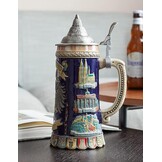 Bierpul 0.6L Keramiek met Tinnen Deksel, Duitse Adelaar Relief - 34% Korting