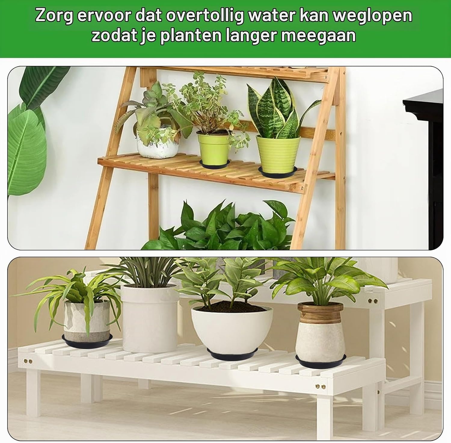 Bloempotonderzetters Rond Zwart (16 Stuks) - 33% Korting