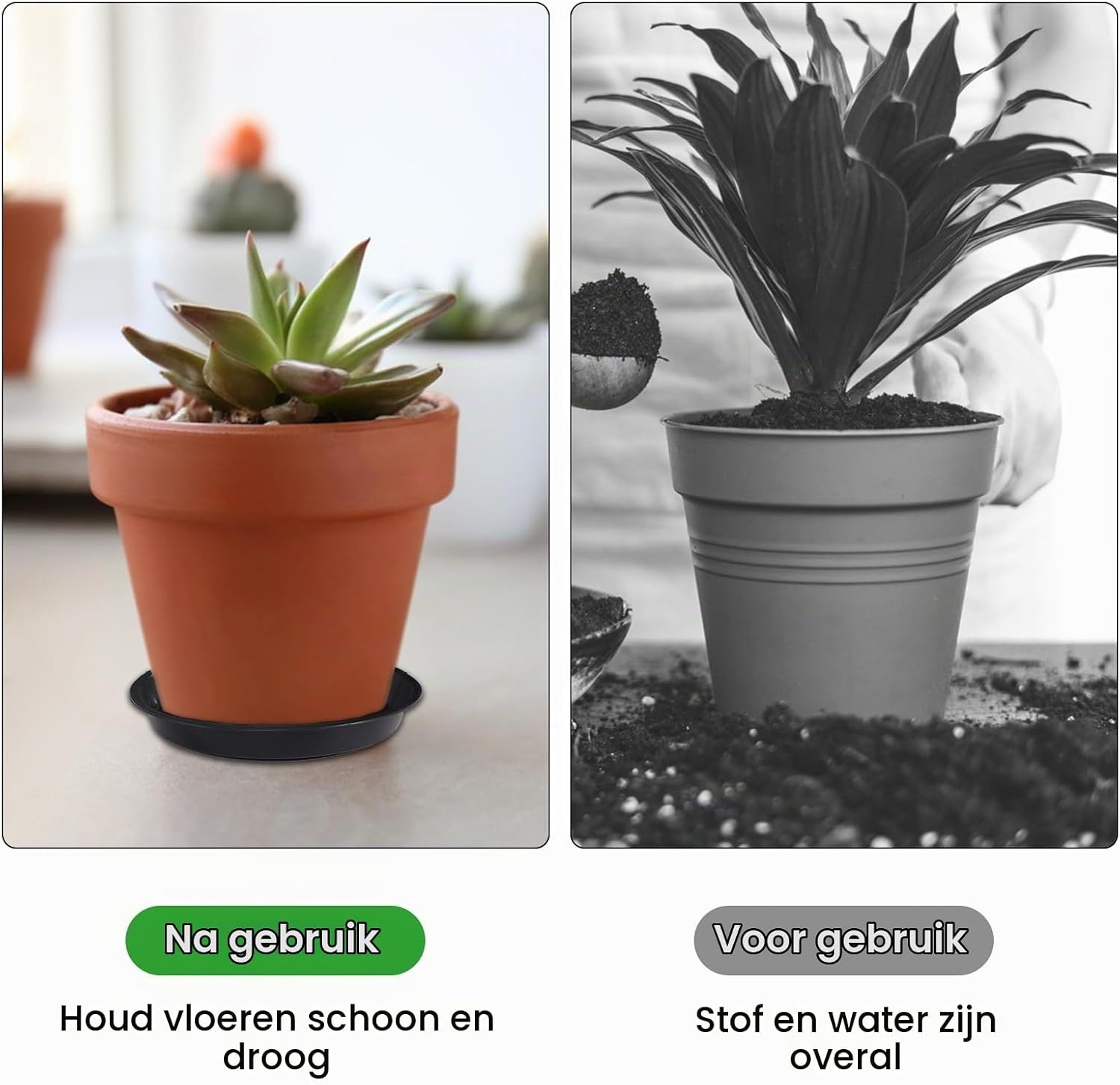 Bloempotonderzetters Rond Zwart (16 Stuks) - 33% Korting