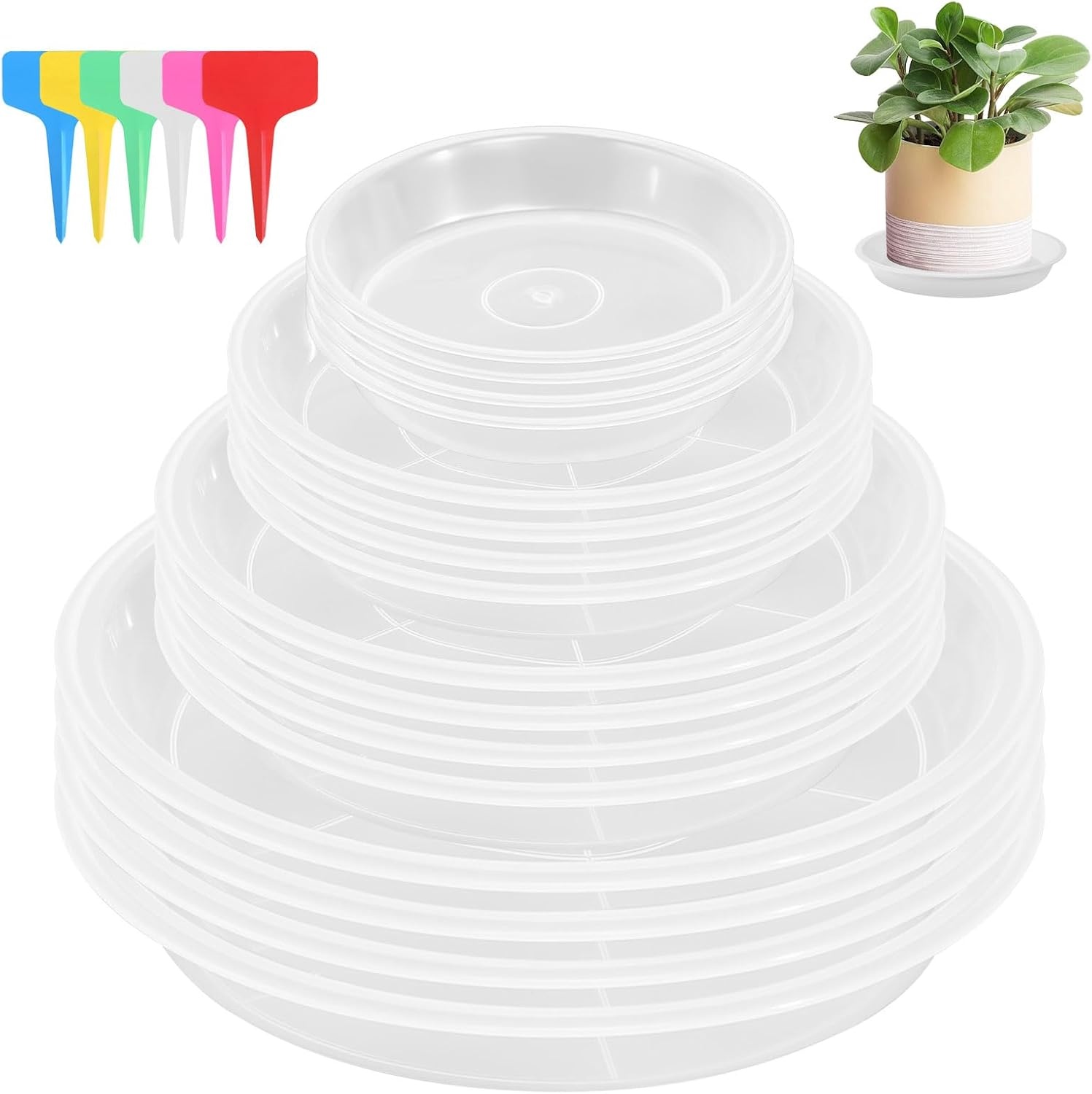 Bloempotonderzetters Rond Zwart (16 Stuks) - 33% Korting