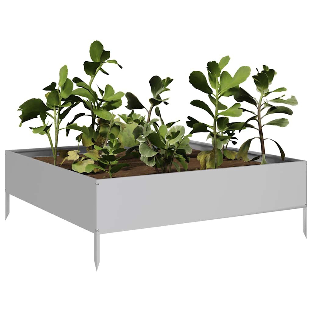 Verhoogde Plantenbak 100x100x33,5 cm Gegalvaniseerd Staal - 56% Korting
