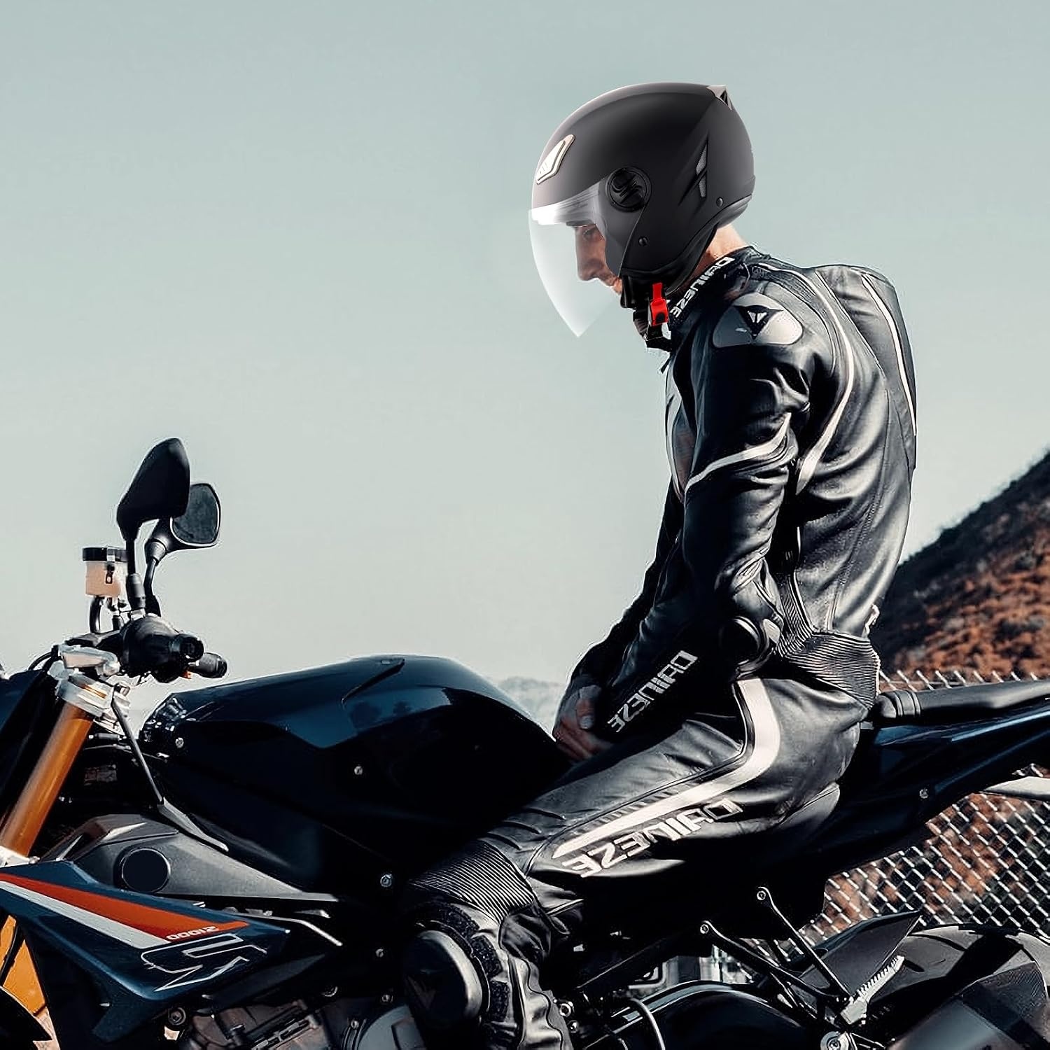 Open-Face Motorhelm met Bluetooth & Zonnevizier - 52% Korting