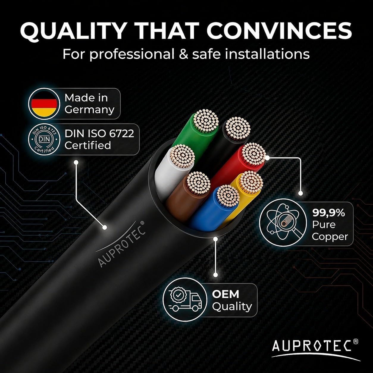 AUPROTEC Rond Autokabel 7x1.0 mm² 5m - Duitse Kwaliteit met 28% Korting
