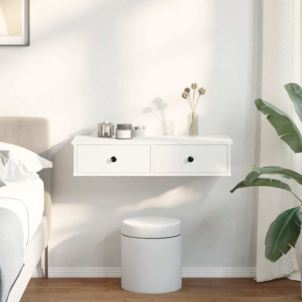 vidaXL Wandschap met Lades 80cm Wit - 54% Korting