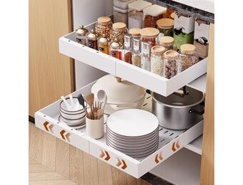 Uittrekbare Keukenkast Lade Set 2 - 43.5-68 cm Breed - Met Demping