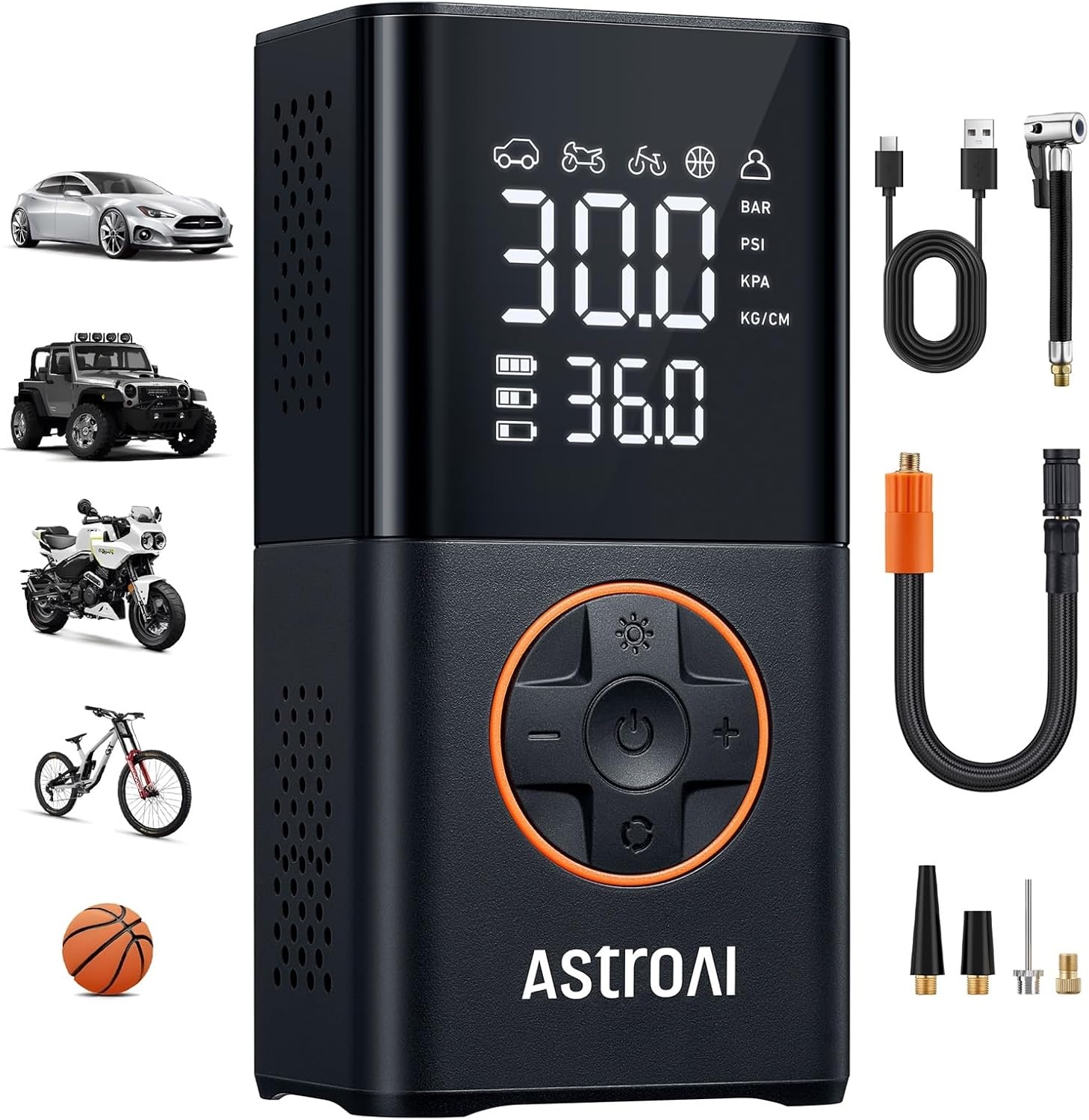 Draagbare Bandenpomp 150PSI met 4000mAh Accu | 28% Korting