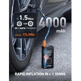Draagbare Bandenpomp 150PSI met 4000mAh Accu | 28% Korting