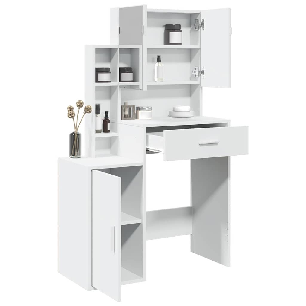 VidaXL Kaptafel met Kastje 80x35x132 cm Wit - 35% Korting