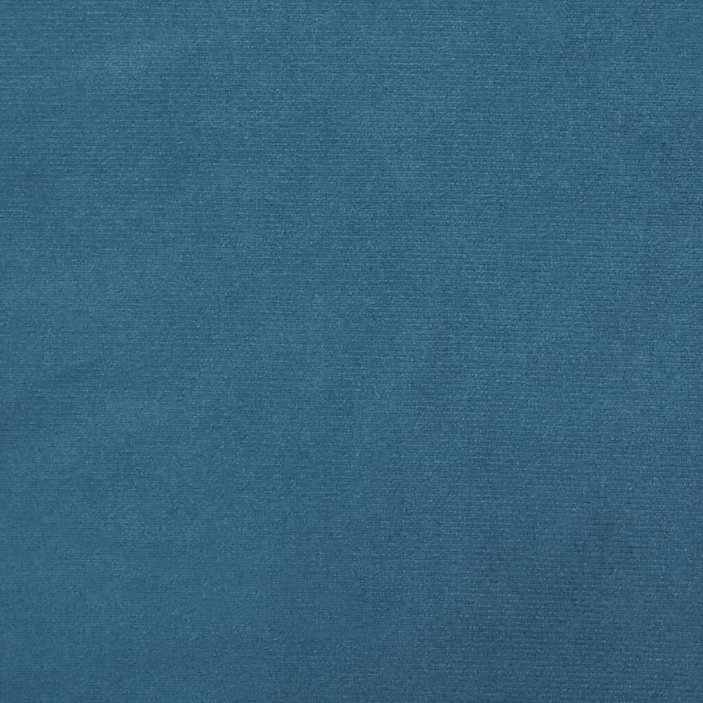 vidaXL Kruk met houten poten fluweel blauw