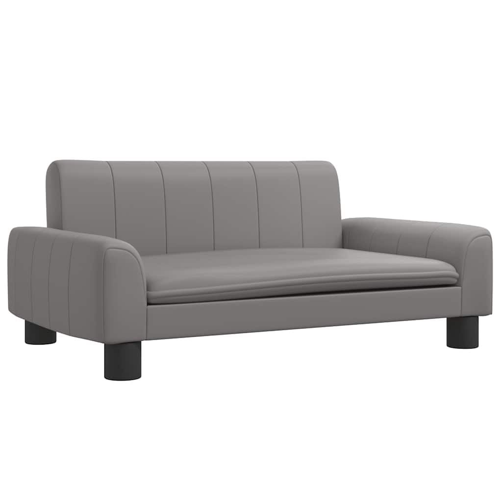 Kinderbank Kunstleer Grijs 70x45x30 cm - 56% Korting