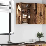 vidaXL Bovenkast Riga 40x29,5x60 cm bewerkt hout oud houtkleurig