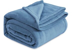 Zachte Blauwe Flanellen Fleecedeken 220x240 cm | 56% Korting