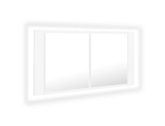 vidaXL Badkamerkast met spiegel en LED 90x12x45 cm acryl wit