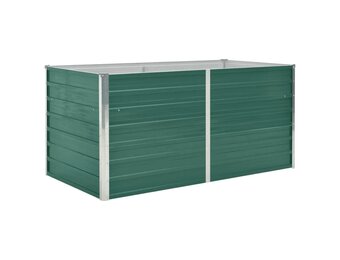 vidaXL Verhoogde Plantenbak 160x80x77 cm Gegalvaniseerd Staal Groen (34% Korting)