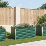 vidaXL Verhoogde Plantenbak 160x80x77 cm Gegalvaniseerd Staal Groen (34% Korting)