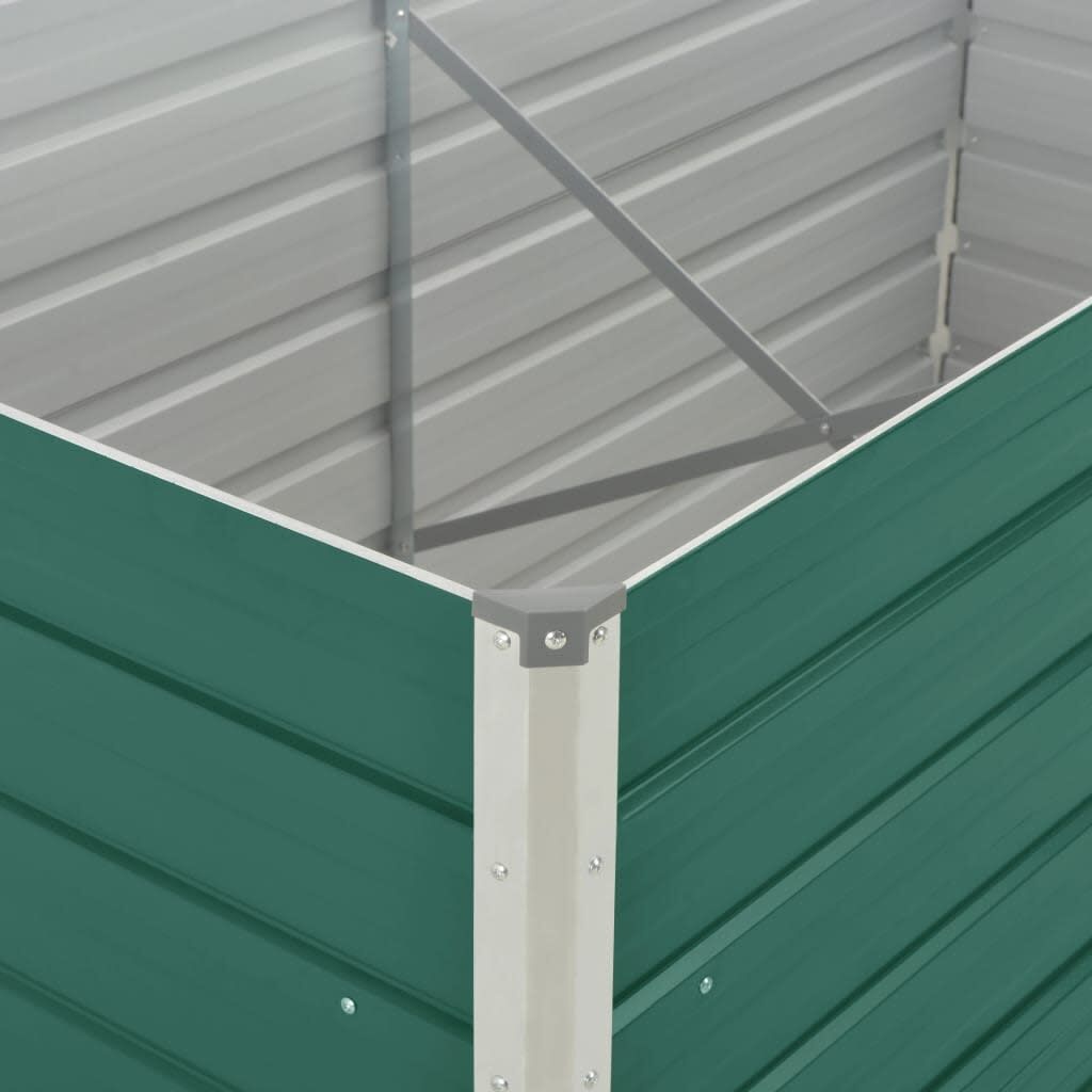 vidaXL Verhoogde Plantenbak 160x80x77 cm Gegalvaniseerd Staal Groen (34% Korting)