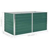 vidaXL Verhoogde Plantenbak 160x80x77 cm Gegalvaniseerd Staal Groen (34% Korting)