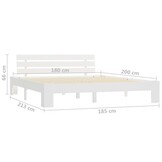 Massief Houten Bedframe Wit 180x200 cm - 35% Korting