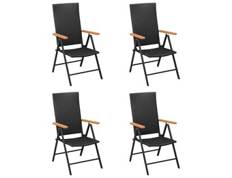 vidaXL Tuinstoelen 4 st poly rattan zwart