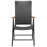vidaXL Tuinstoelen 4 st poly rattan zwart