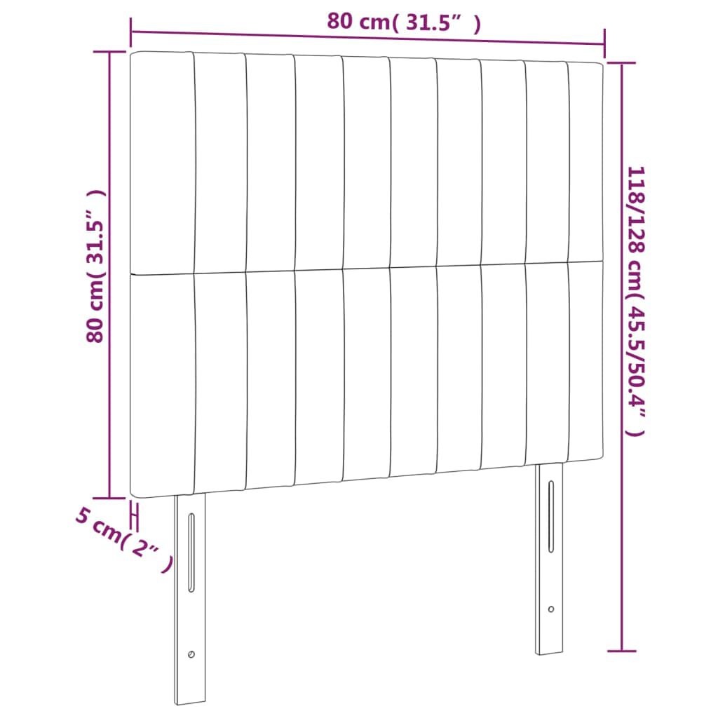 vidaXL Hoofdborden Set 2x Lichtgrijs Stof 80x5x78/88 cm (34% Korting)
