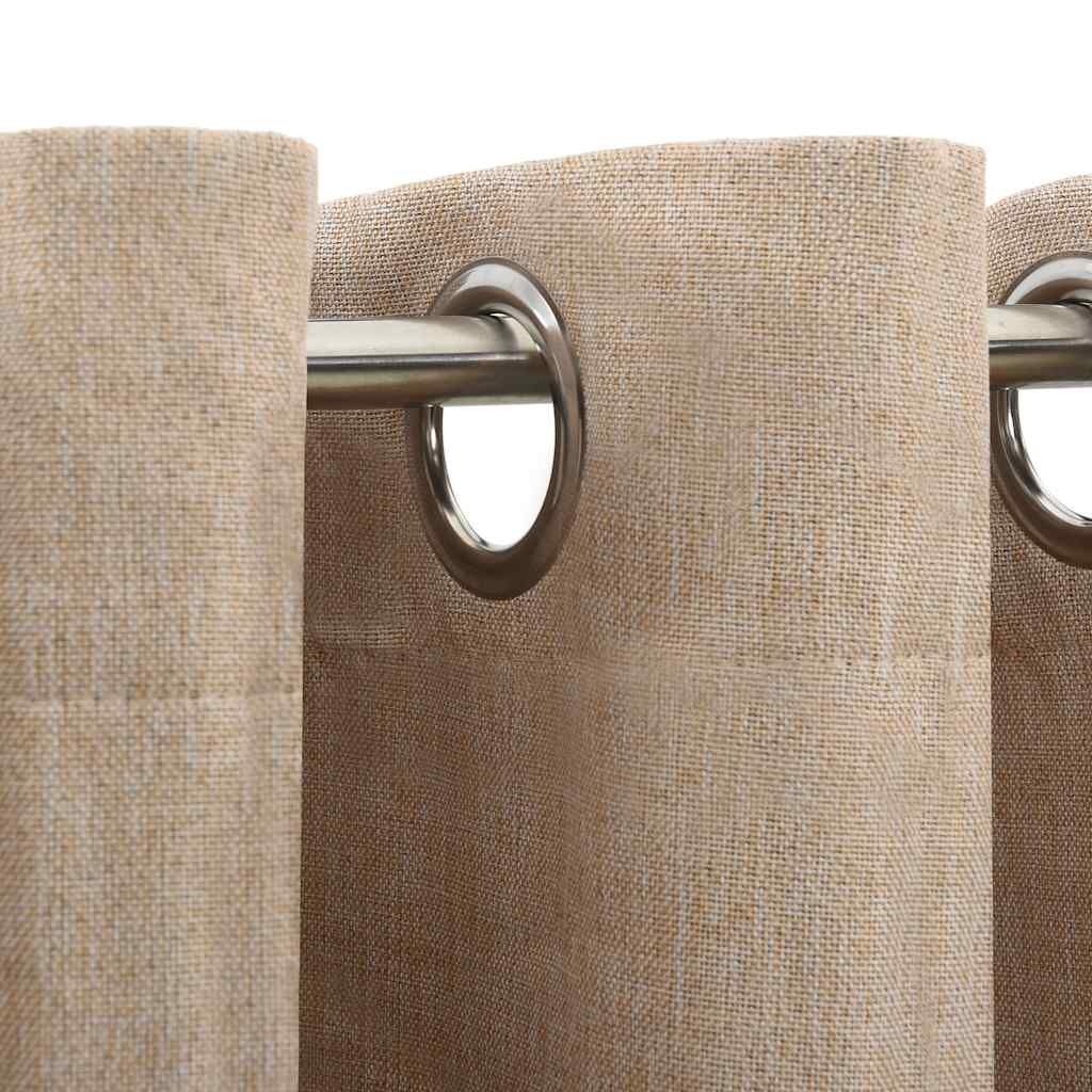 VidaXL Gordijnen Linnen-look Verduisterend 2 stuks Beige 140x175 cm - 34% Korting