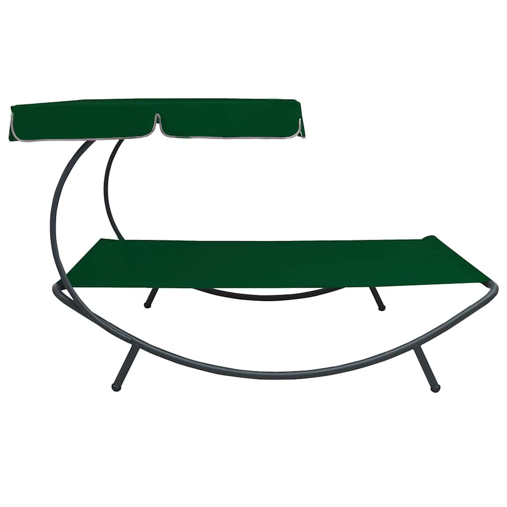VidaXL Loungebed met Luifel Groen - 34% Korting