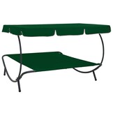 VidaXL Loungebed met Luifel Groen - 34% Korting