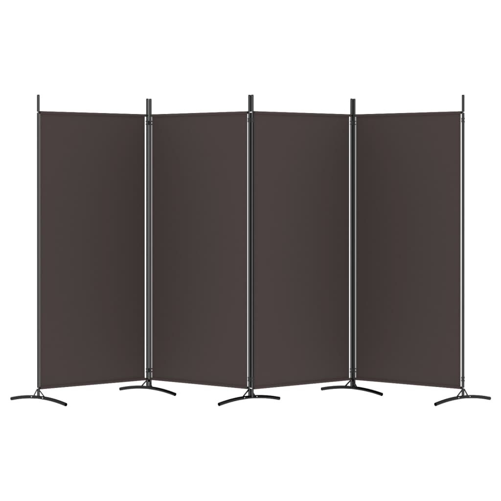 vidaXL Kamerscherm met 4 panelen 346x180 cm stof bruin