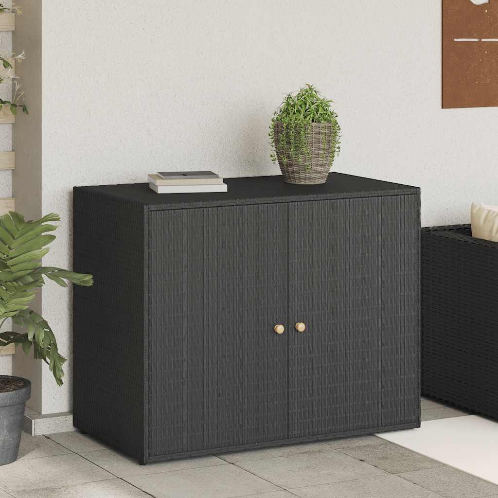 vidaXL Tuinkast Poly Rattan Zwart 100x55,5x80 cm - 34% Korting!