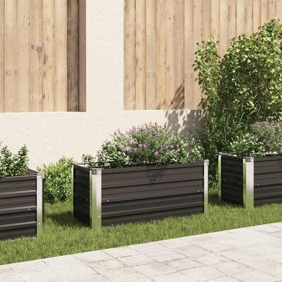Verhoogde Plantenbak Staal Antraciet 100x40x45 cm - 57% Korting