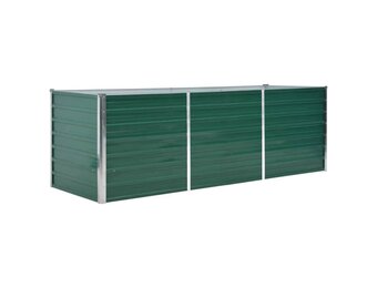 Verhoogde Plantenbak 240x80x77 cm Groen Staal - 59% Korting