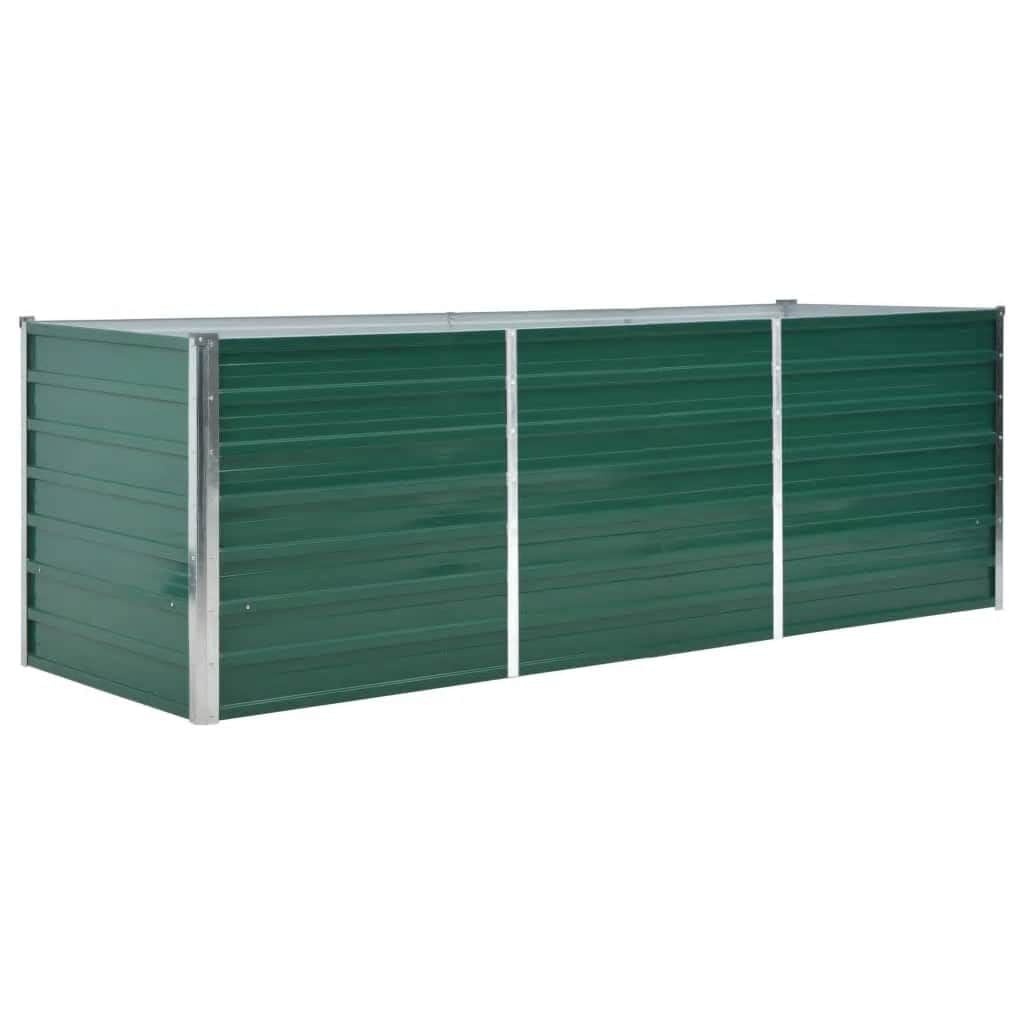 Verhoogde Plantenbak 240x80x77 cm Groen Staal - 59% Korting
