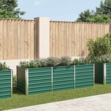 Verhoogde Plantenbak 240x80x77 cm Groen Staal - 59% Korting