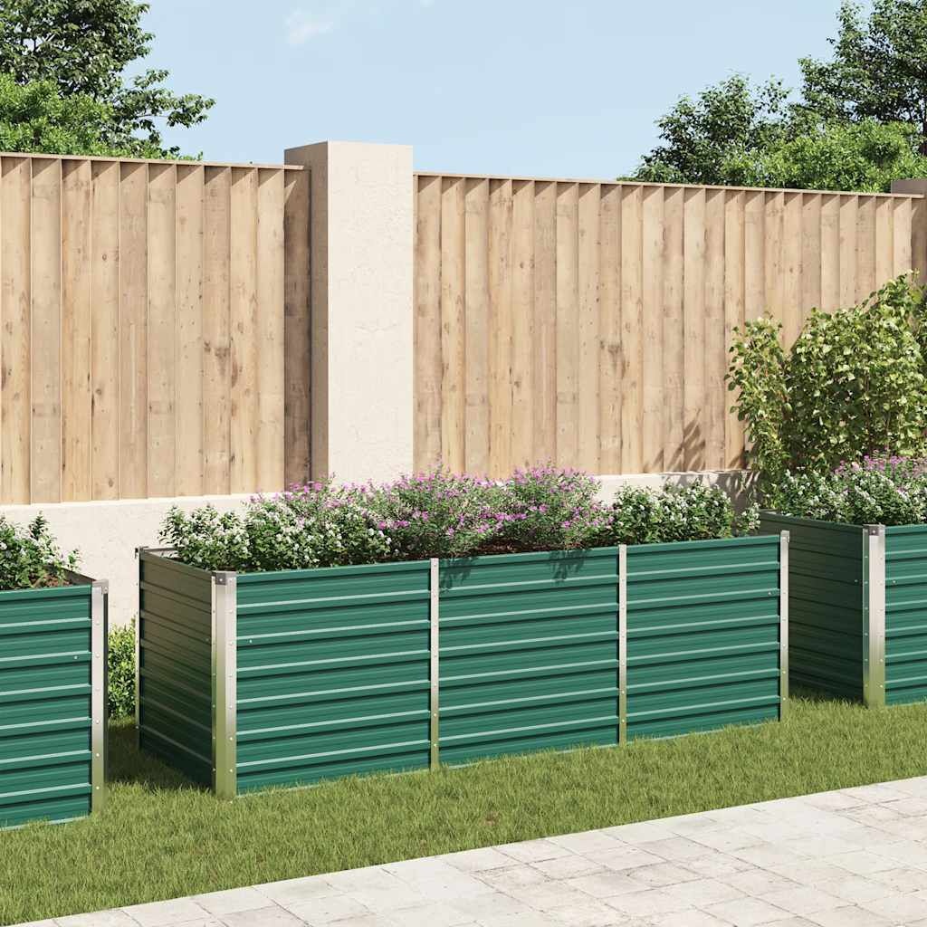Verhoogde Plantenbak 240x80x77 cm Groen Staal - 59% Korting