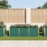 Verhoogde Plantenbak 240x80x77 cm Groen Staal - 59% Korting