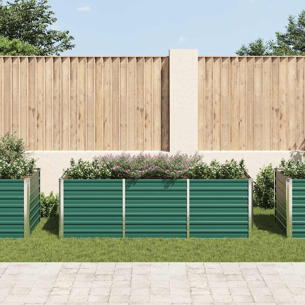 Verhoogde Plantenbak 240x80x77 cm Groen Staal - 59% Korting