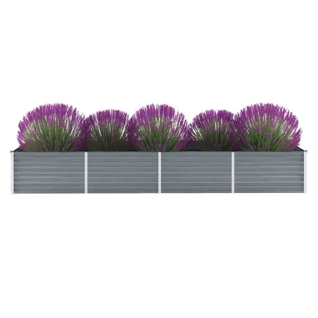 Verhoogde Plantenbak Grijs Gegalvaniseerd Staal 320x80x45 cm - 59% Korting