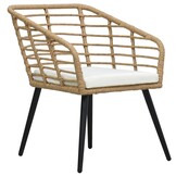 vidaXL Tuinstoelen 2 st. Poly Rattan met Kussens - Eikenkleurig - 34% Korting