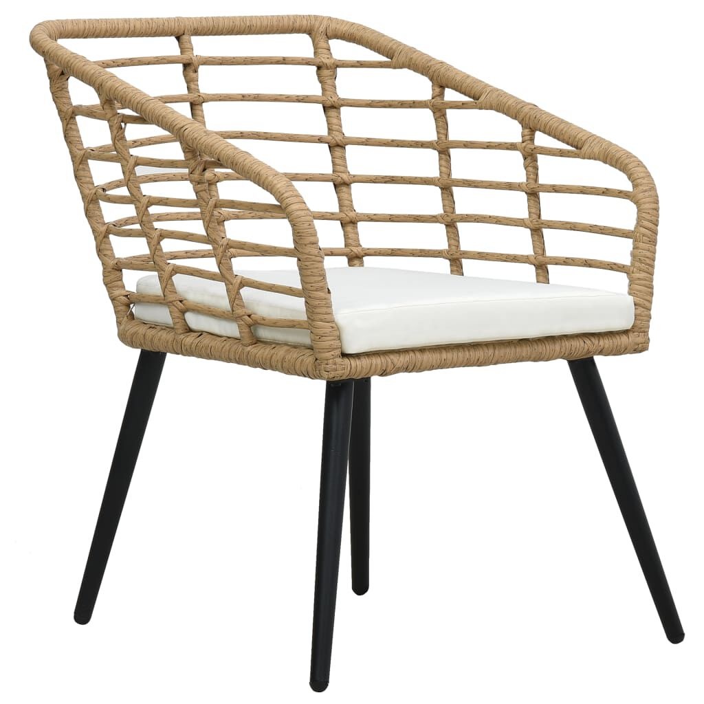 vidaXL Tuinstoelen 2 st. Poly Rattan met Kussens - Eikenkleurig - 34% Korting