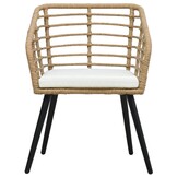 vidaXL Tuinstoelen 2 st. Poly Rattan met Kussens - Eikenkleurig - 34% Korting