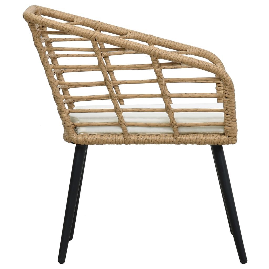 vidaXL Tuinstoelen 2 st. Poly Rattan met Kussens - Eikenkleurig - 34% Korting