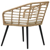 vidaXL Tuinstoelen 2 st. Poly Rattan met Kussens - Eikenkleurig - 34% Korting