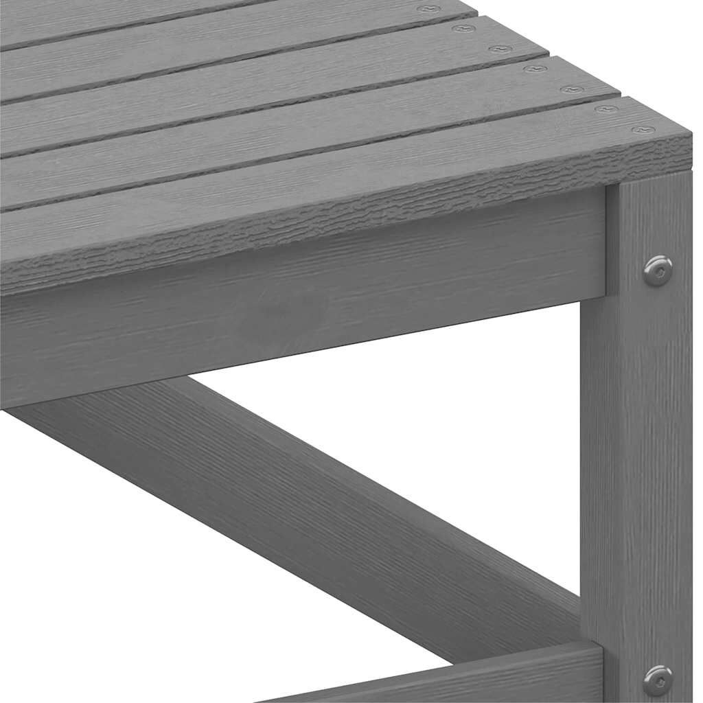 vidaXL Tuinbank 2-zits met kussens massief grenenhout grijs