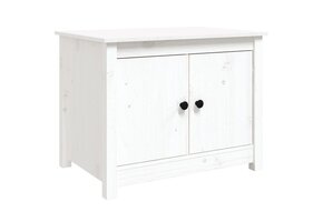 vidaXL Salontafel Massief Grenenhout Wit 71x49x55 cm - 40% Korting