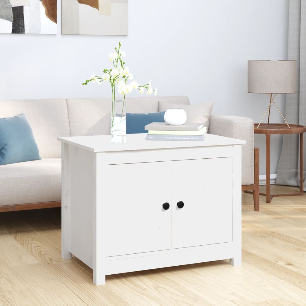 vidaXL Salontafel Grenenhout Wit 71x49x55 cm - 34% Korting
