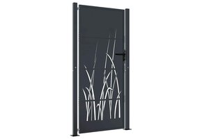 vidaXL Poort 105x205 cm Antraciet Grasontwerp Staal - 41% Korting